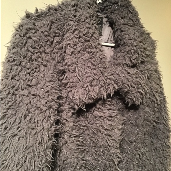 Grey cozy and soft teddy bear Sherpa faux fur coat - Picture 15 of 15